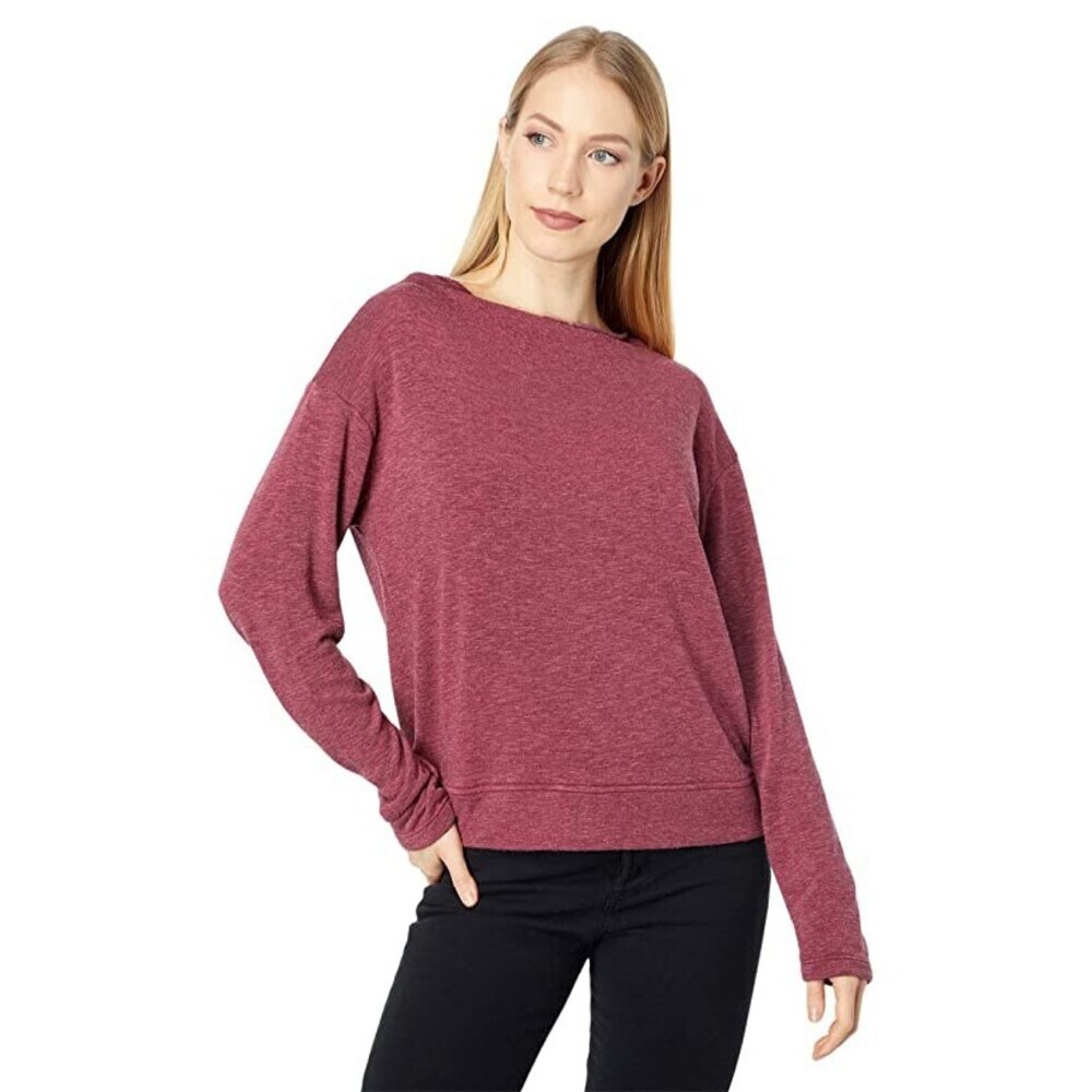 Mod-O-Doc Sweater Womens XS Garnet Soft Slubby Knit Long Sleeve Pullover ERK1070